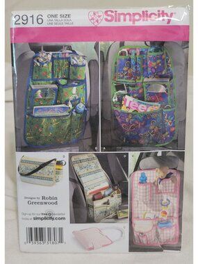 Simplicity 2916 Car Organizer Sewing Pattern By Robin Greenwood One Size
